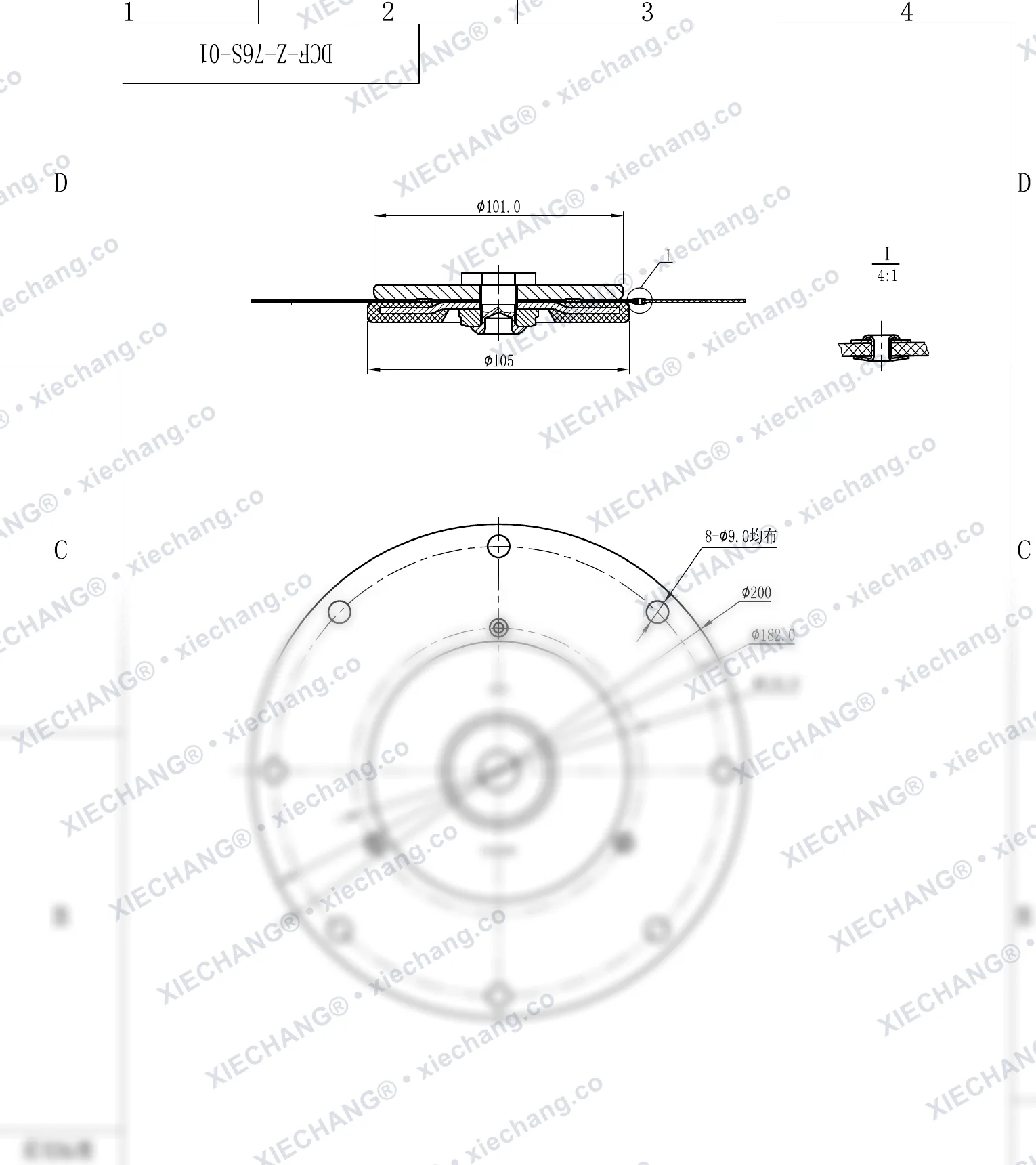 DCF-Z-76S-01 · 3" — Plano de conjunto