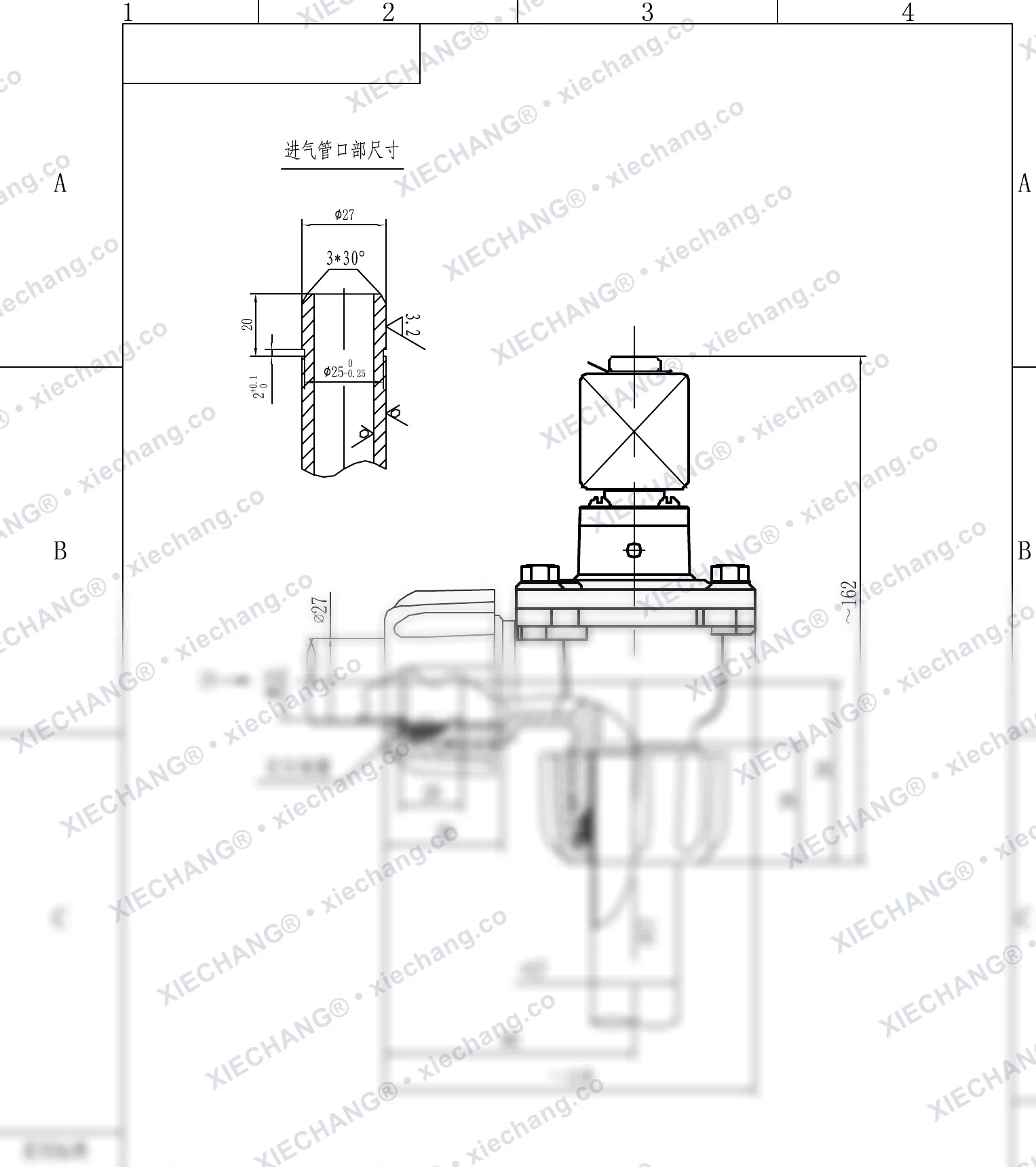 DCF-ZM-20 · 3/4" · válvula de pulso en ángulo recto con rosca macho — Plano de instalación
