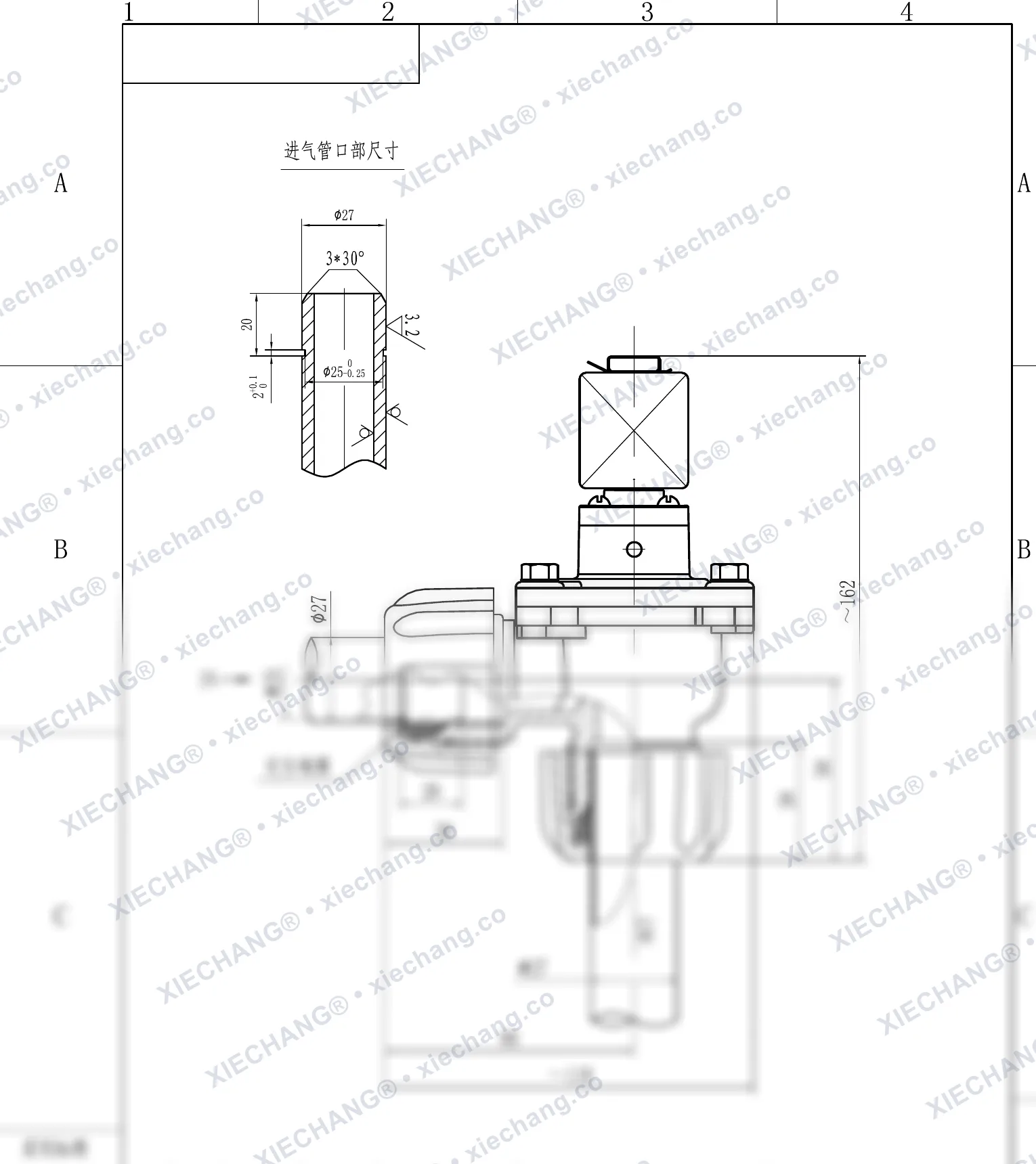 DCF-ZM-20 · 3/4" · válvula de pulso en ángulo recto con rosca macho — Plano de instalación